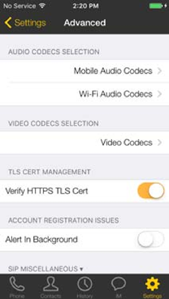 Bria iOS for ezytel