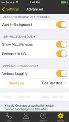 Bria iOS for ezytel